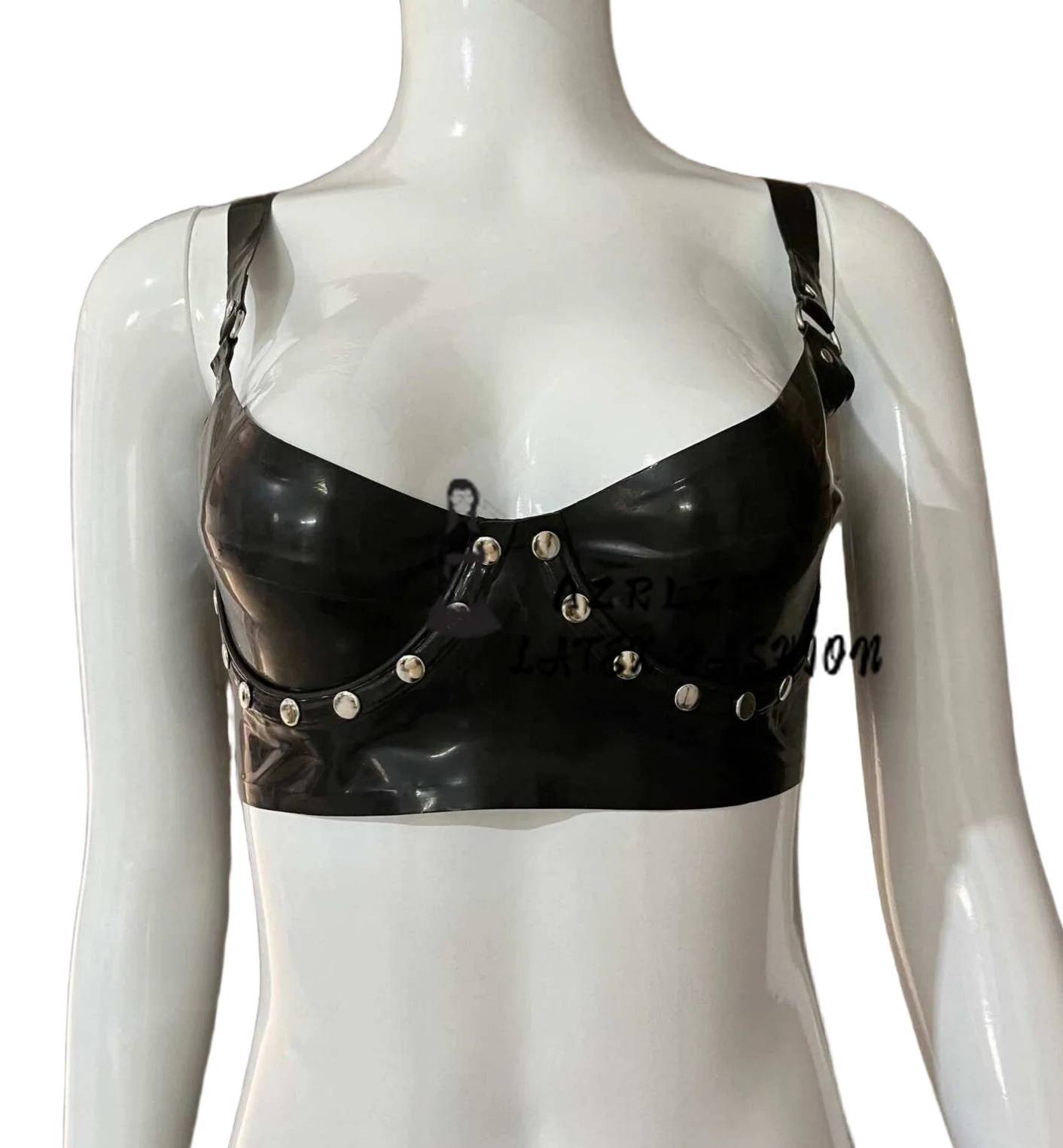 

Сексуальное черное латексное нижнее белье, бюстгальтер для косплея, резиновое нижнее белье BH