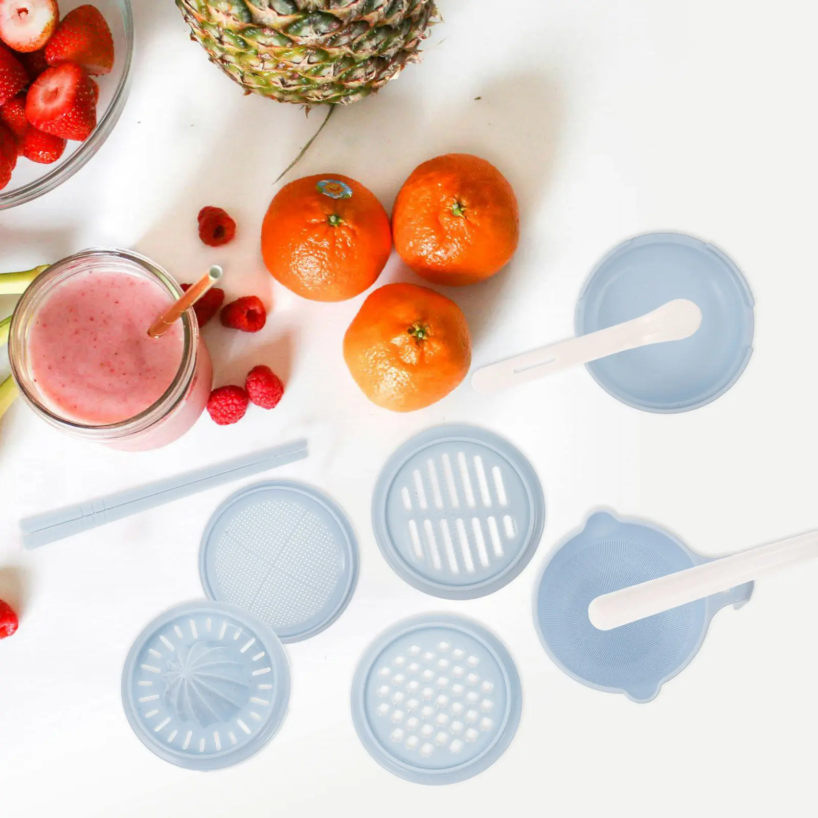 

Baby Food Grinder Manual Sky-Blue Multifunctional Toddler Food Masher Bowl Citrus Juice Grater Fruits Vegetables Mud Grinding