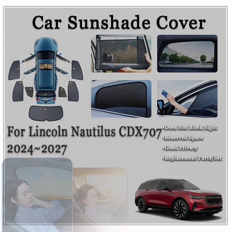 

Автомобильный солнцезащитный козырек для Lincoln Nautilus CDX707 2024 2025 2026 2027 с защитой от УФ-лучей, магнитный козырек, солнцезащитный козырек, автомобильные аксессуары