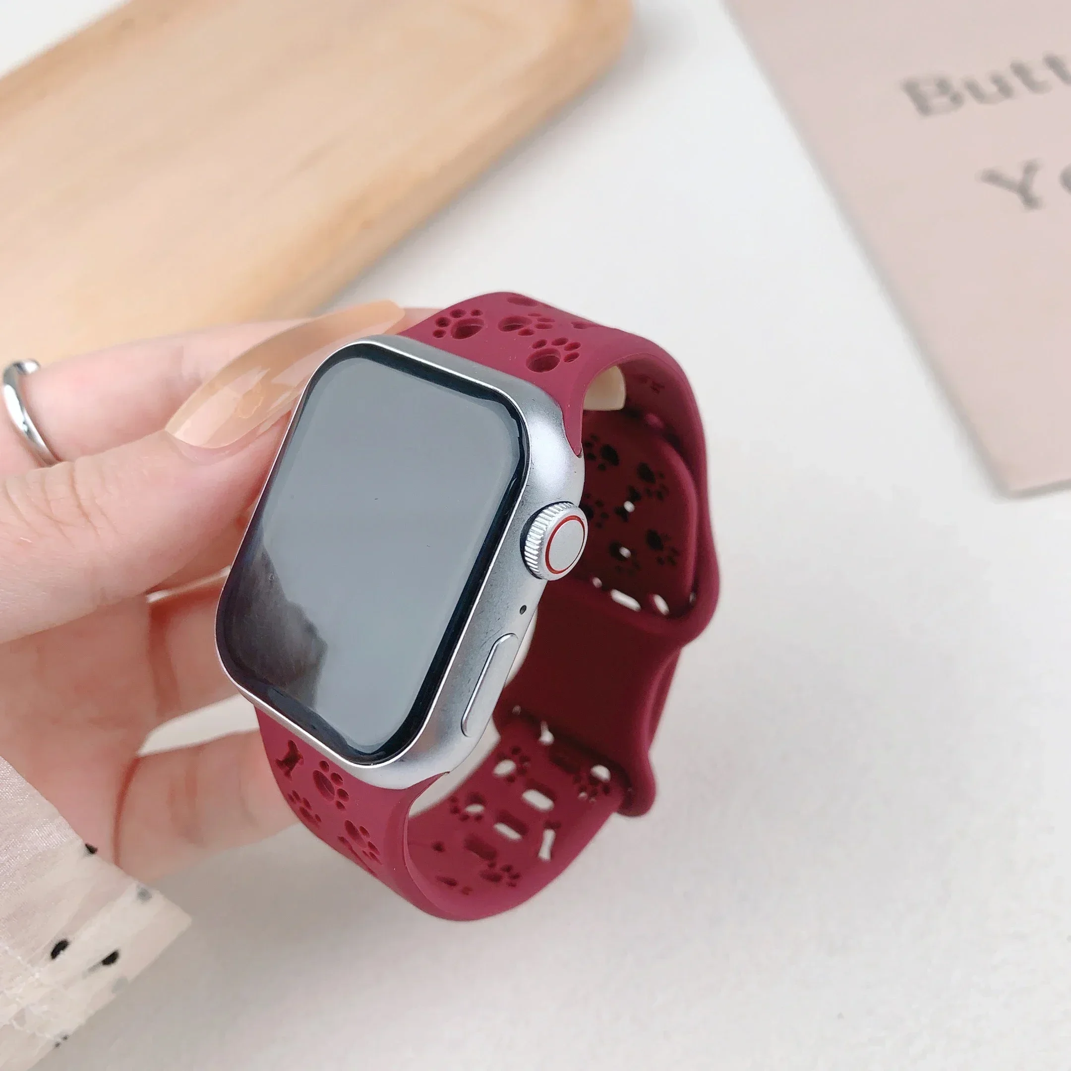 الكلب باو سيليكون حزام ل سوار ساعة يد آبل 49 مللي متر 46 مللي متر 45 مللي متر 44 مللي متر 41 مللي متر 40 مللي متر 38 مللي متر كوريا سوار سلسلة 10 9 8 7 6 5 4 3 SE Ultra2