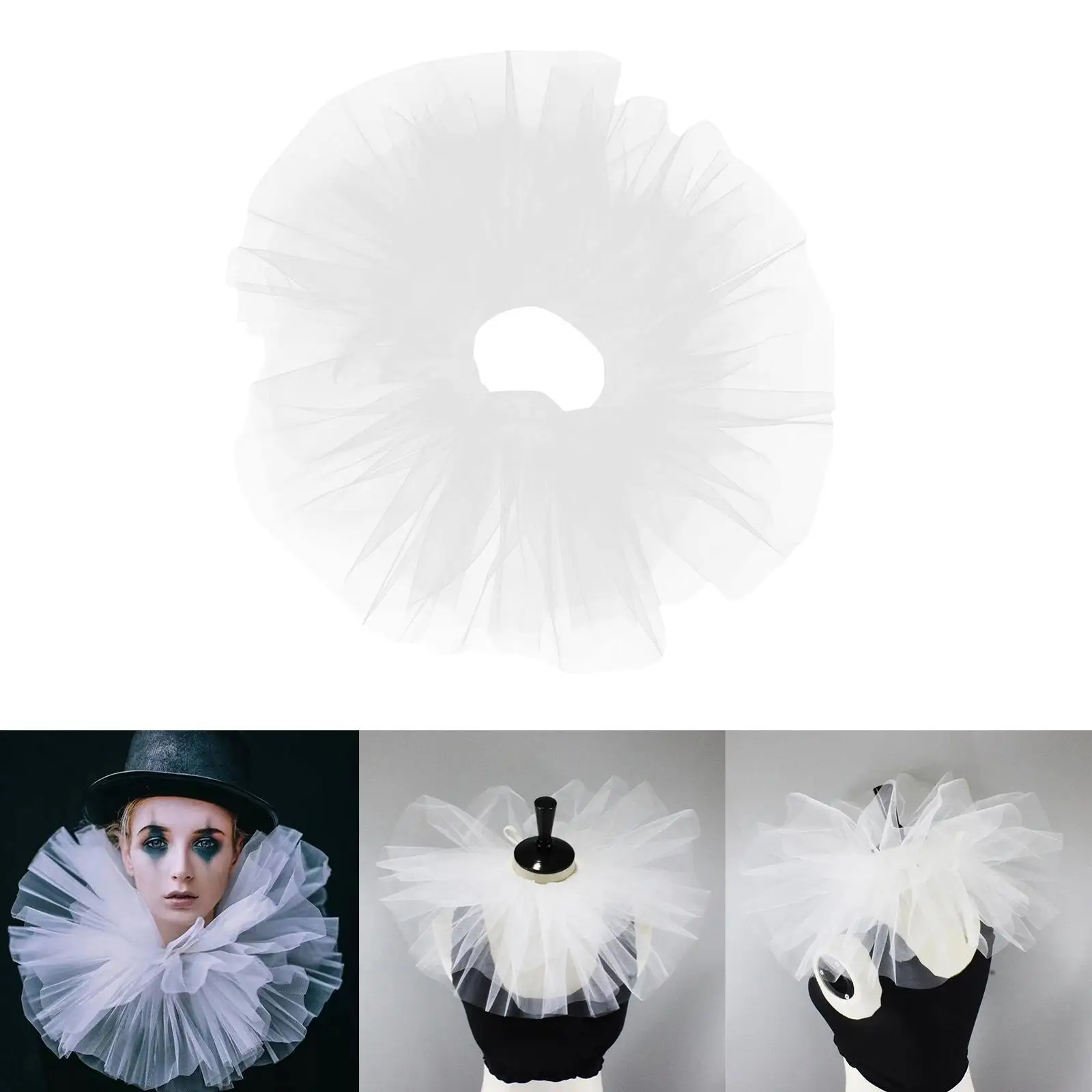 Neck Tulle Ruffle Collar Elizabethan Cosplay Mesh Faux Collar Clown Choker Gift