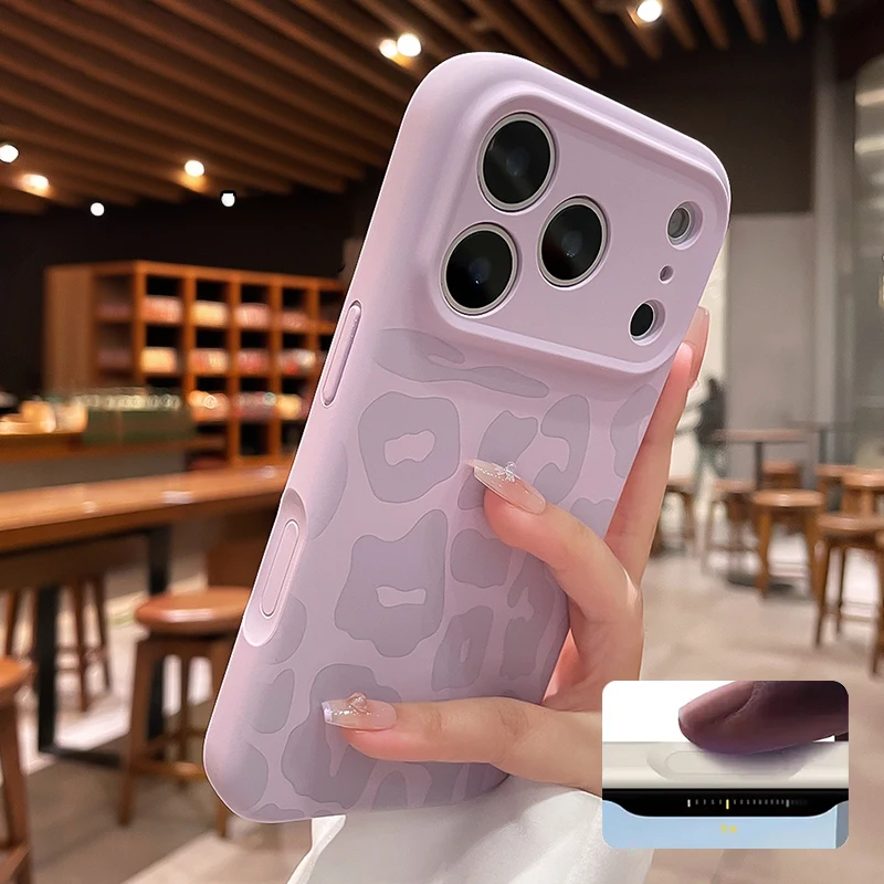 Modische Handyhüllen aus Flüssigsilikon mit Leopardenmuster für iPhone 17 16 12 Pro Max 14 15 Plus 17, staubdicht, weich, stoßfest. – Detail 1