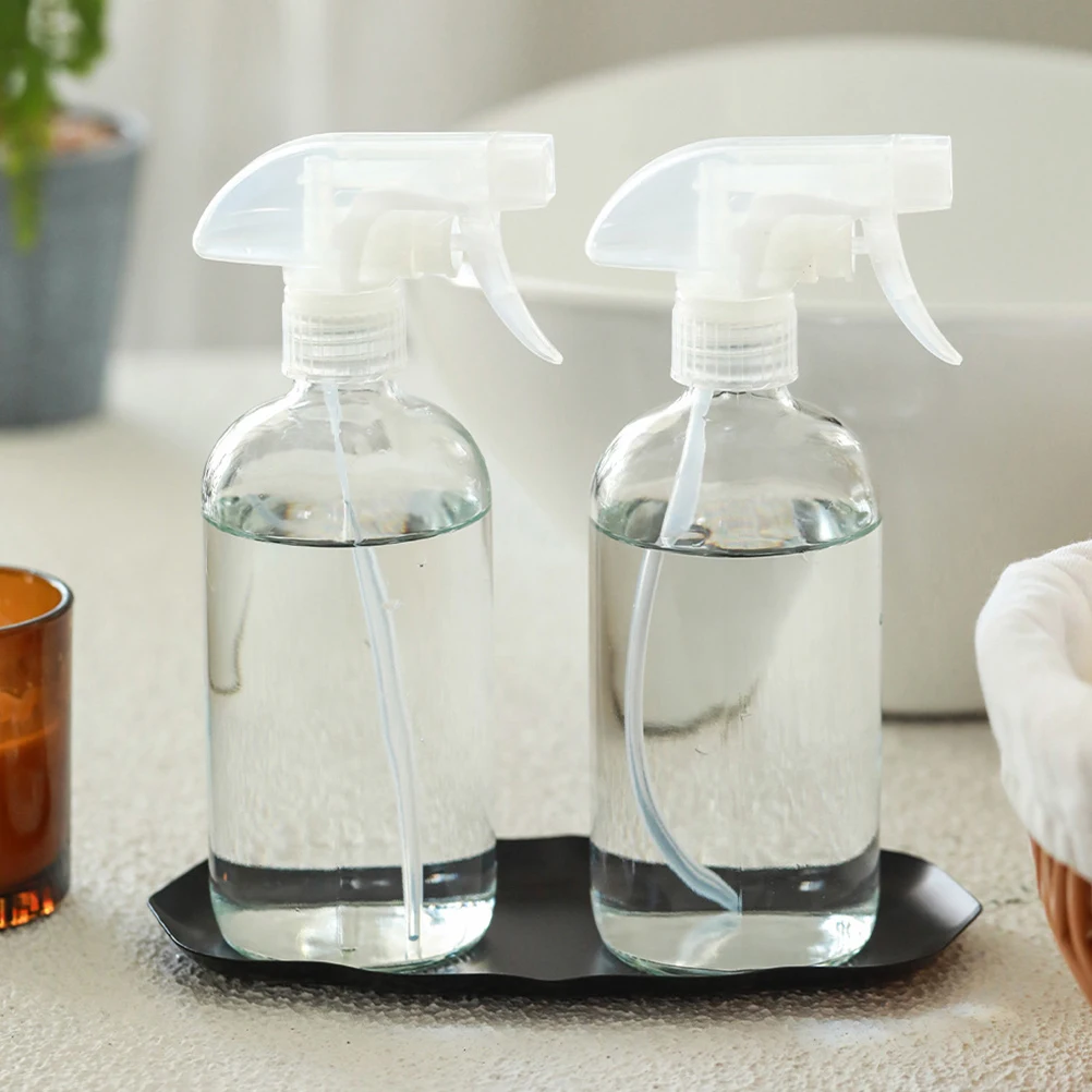 2 قطعة زجاجات رذاذ زجاجية واضحة قابلة لإعادة الاستخدام مانعة للتسرب رذاذ فوهة زجاجات التنظيف الفارغة للنباتات الزهور الاستخدام المنزلي البستنة #1