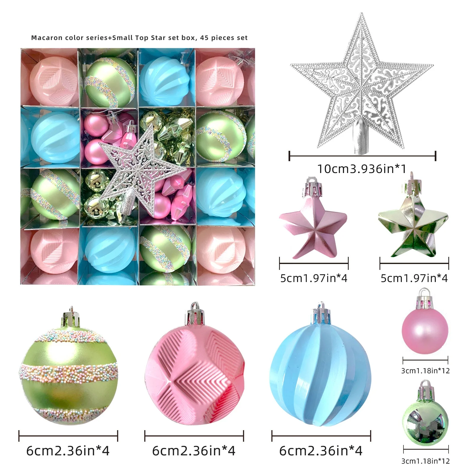 Macaron Candy Christmas Ball Decoration Pink Blue Baubles Christmas Tree Hanging Ornaments For 2025 Navidad Noel Party Pendant