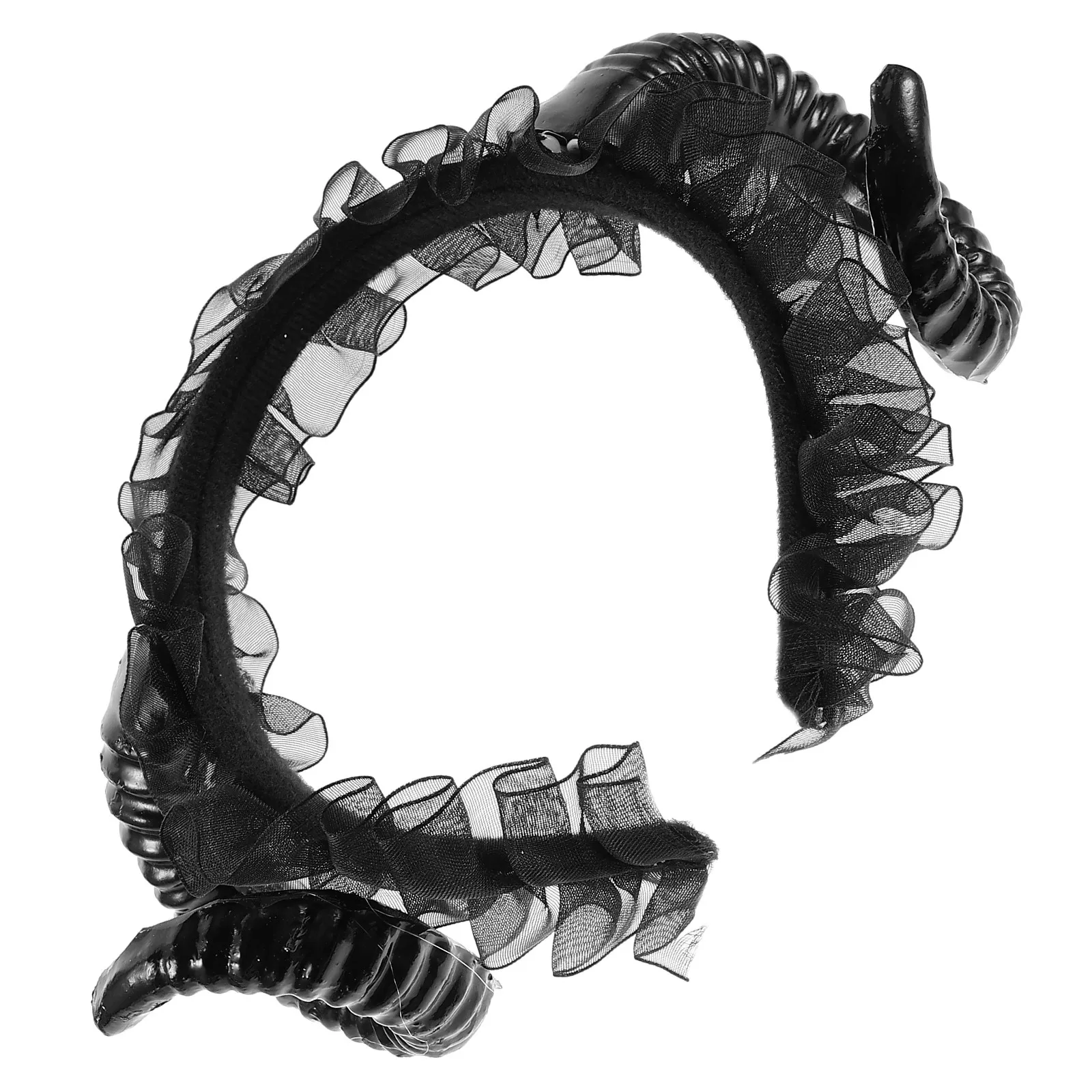 

Sheep Horn Headband Devil Horns Comfortable Halloween Cosplay Masquerade Festival Hair Accessory Party Hairband Prop Gothic