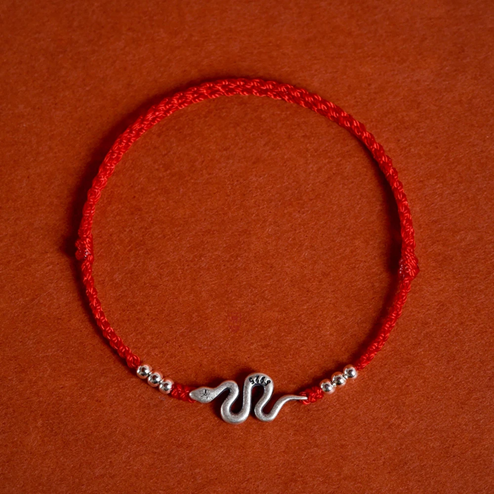 2025 New Year of Snake Bracelets Adjustable Red String Bracelet for Women Men Chinese Zodiac Animal Good Luck Braided Bracelet