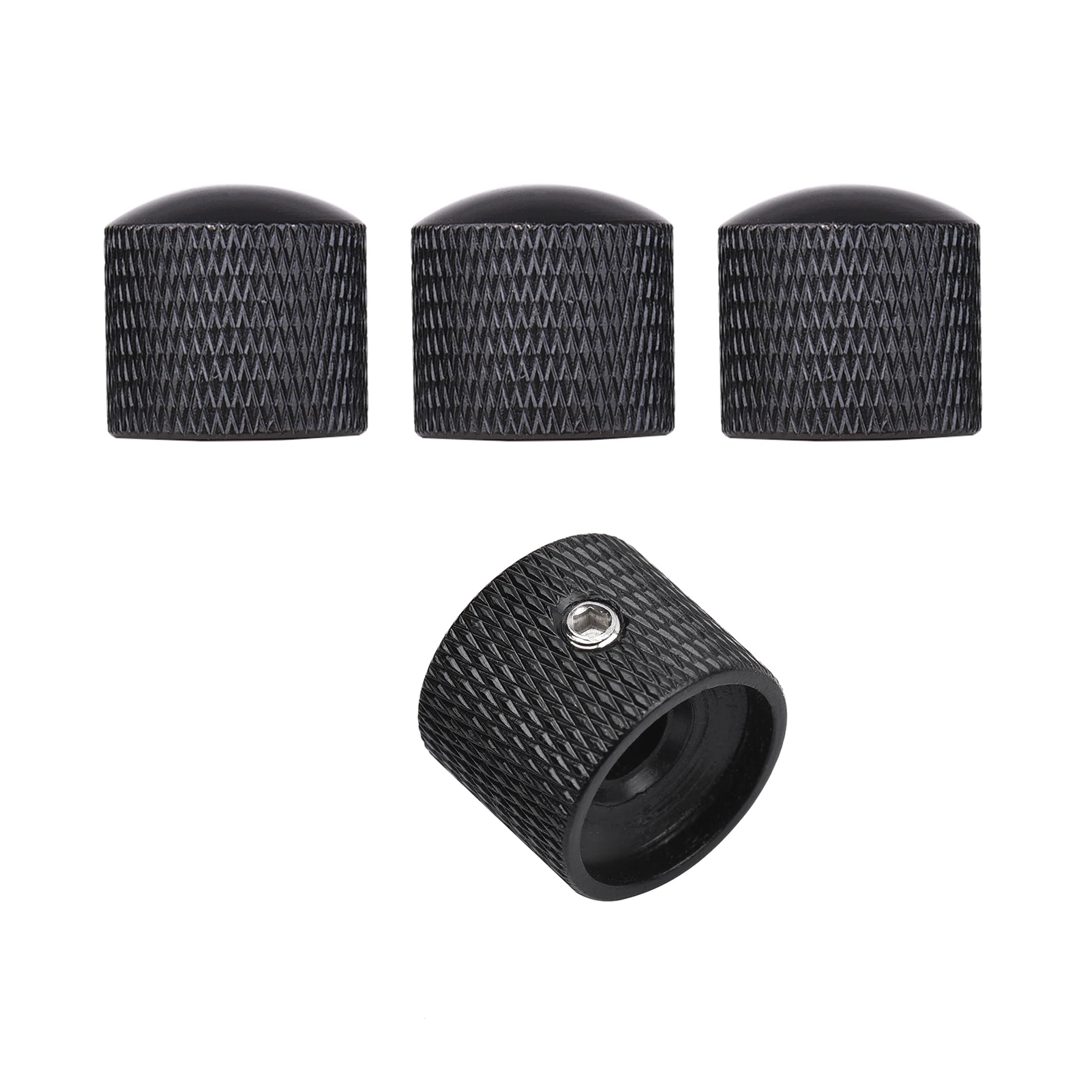

Metal Volume Knobs for Electric Guitar Bass Black Silver Gold 6mm Inner Diameter 4 Knobs with Hex Wrench