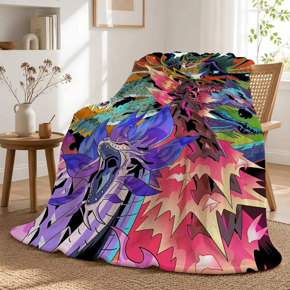 Hot Game Monster Hunter Wilds Bold All Season Layer Indoor Use Picnic Leisure Gentle Comfort Dorm Room Essential Throw