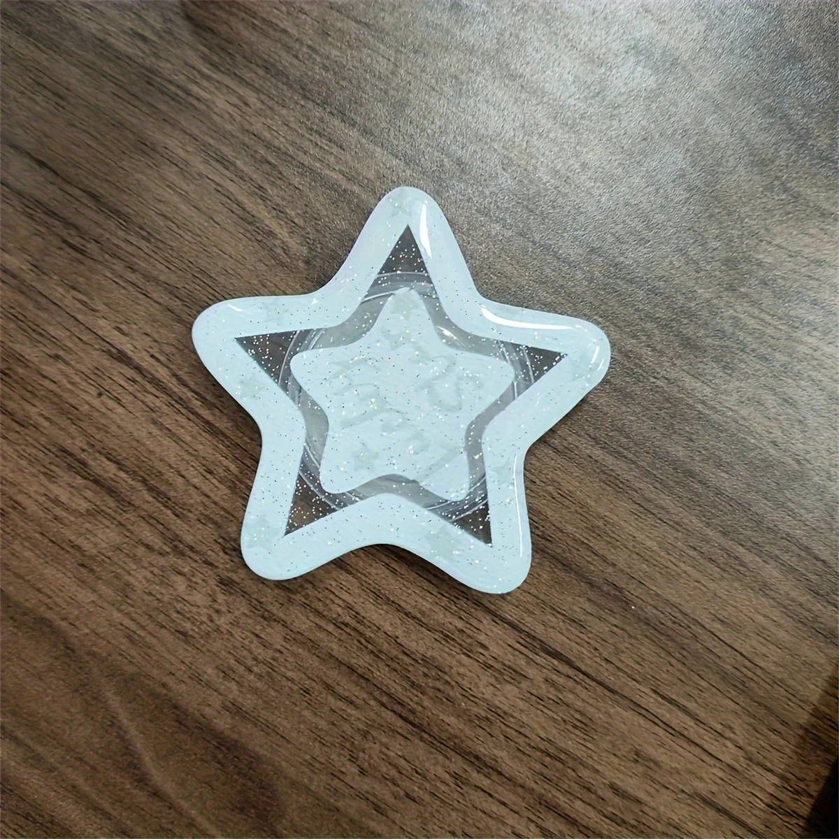 

Sparkling Star-Shaped Phone Stand - Cute Transparent Retractable Desktop Holder Multi Functional Suitable for Electronics