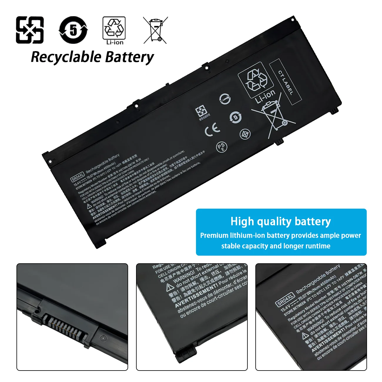 New SR04XL Laptop Battery for HP OMEN 15-CE 15-CB 15-CE015DX 15-CB014ur TPN-Q193 TPN-Q194 TPN-C133 HSTNN-DB7W 917724-855