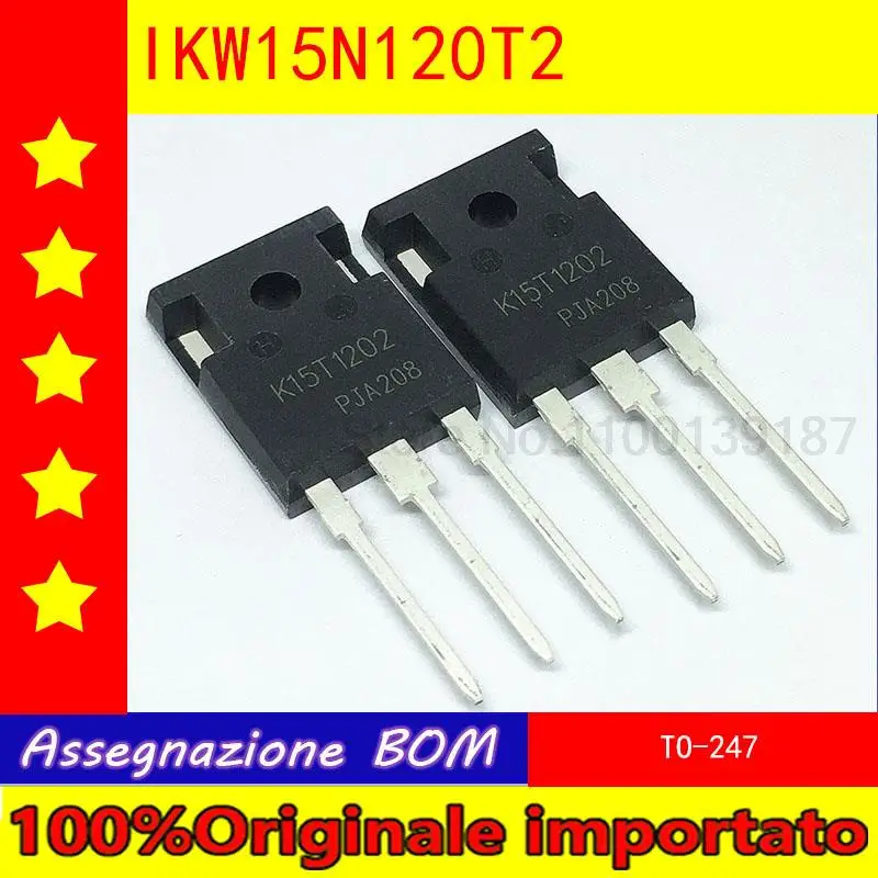 10pcs/lot  IKW15N120T2  K15T1202 TO-247 welding machine IGBT tube 15A 1200V high power tube