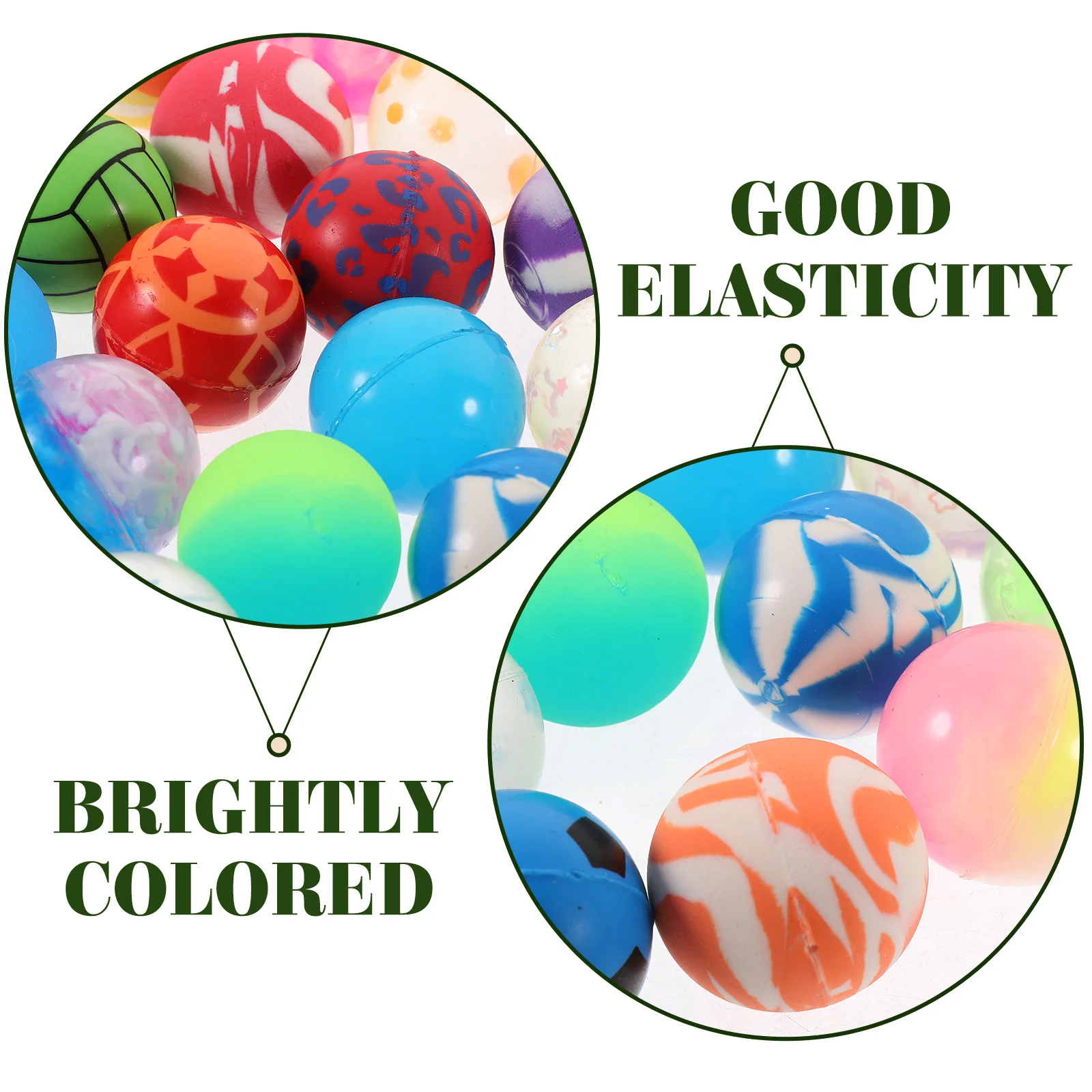 

50pcs Kids Elastic Bouncy Balls Stress Relief Sensory Mini Bouncy Ball For Autism Anxiety Decompression Play Bright Colored