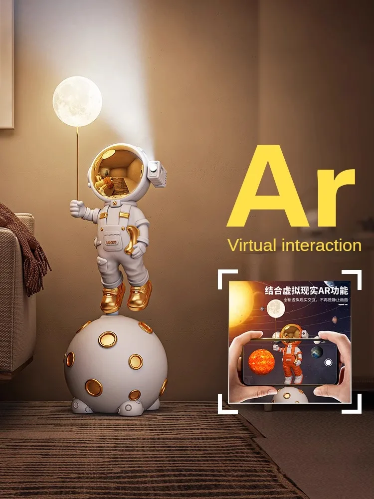 Wifi Smart AR Astronaut Astronaut Ornaments, duża podłoga stojąca salon Dekoracje lampy gwiaździstego nieba, głośniki Bluetooth