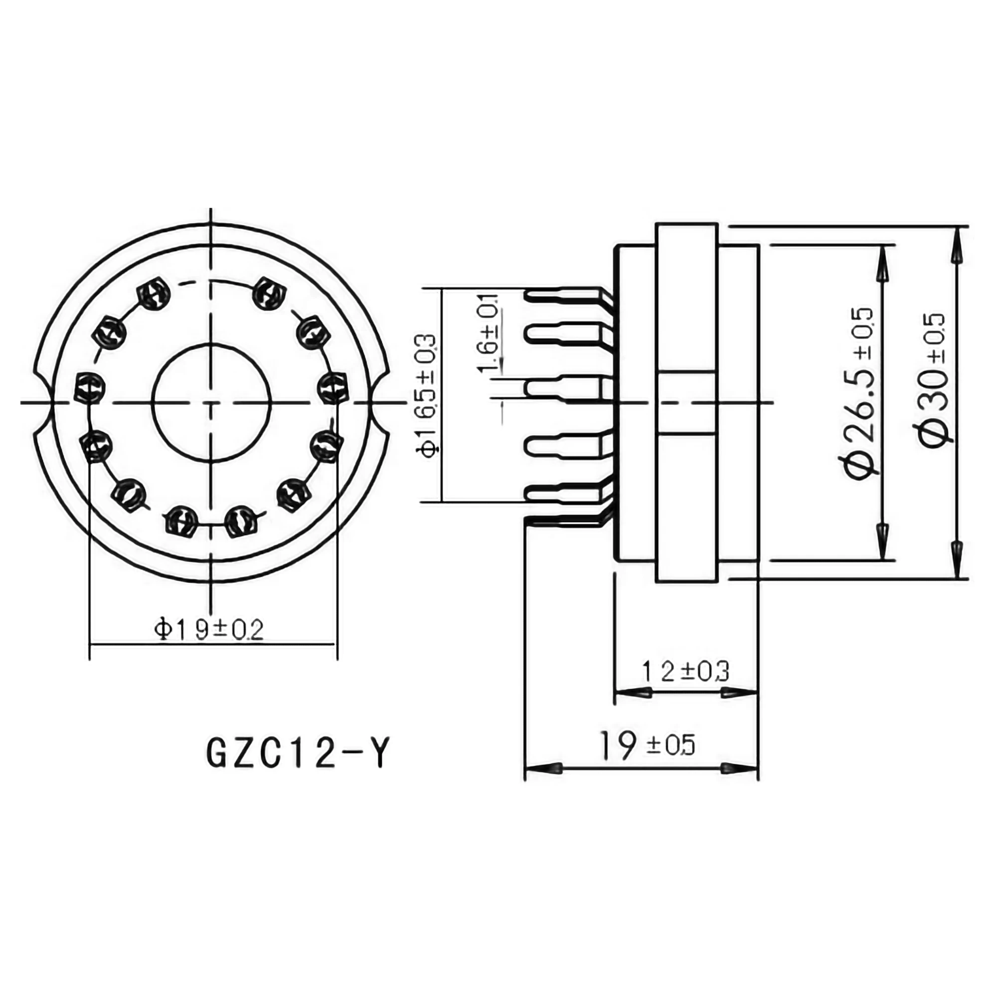 Tubo de cerâmica soquete 12 pinos de tubo de elétron soquete pcb montagem 9mn8 8ac9 50ca10 amplificador de tubo de vácuo do vintage de alta fidelidade áudio