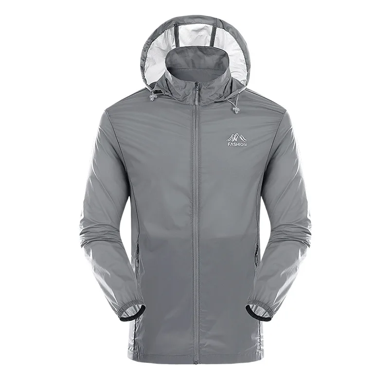 Veste de Protection solaire à séchage rapide pour hommes, coupe-vent, vêtement d'extérieur ultra-mince, pour cyclisme, course, Camping, chemise respirante