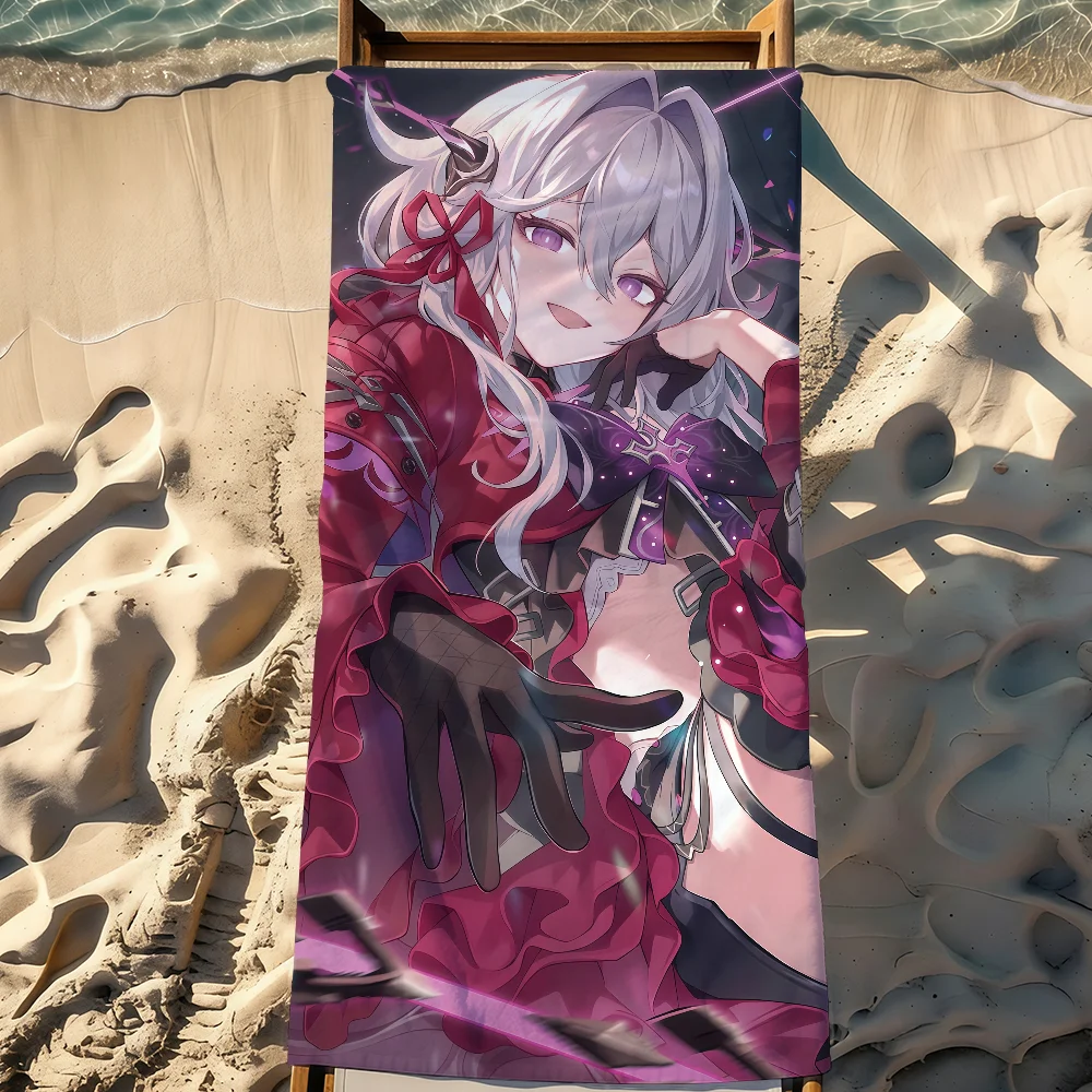 Toalla deportiva Game Thelema Nutriscu Honkai Impact 3rd, equipo de viaje y camping de secado rápido, toalla de playa grande, suave, ligera y resistente a la arena