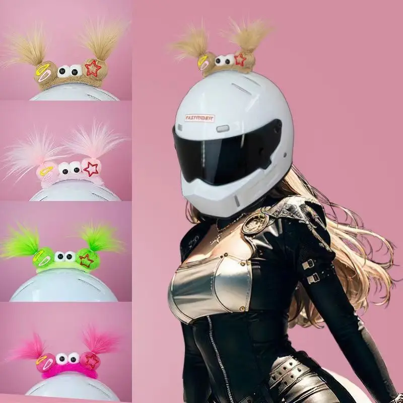 

Окантовка шлема для езды на мотоцикле, шлем для скутера Fuwa, аксессуары с кошачьими ушками, двойной хвост