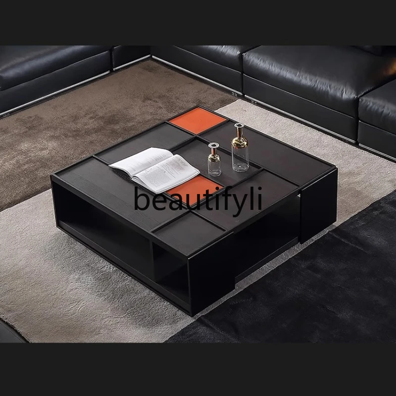 

Итальянский стиль, современная гостиная, чайный столик, комбинация скандинавского чайного столика из массива дерева для хранения вещей