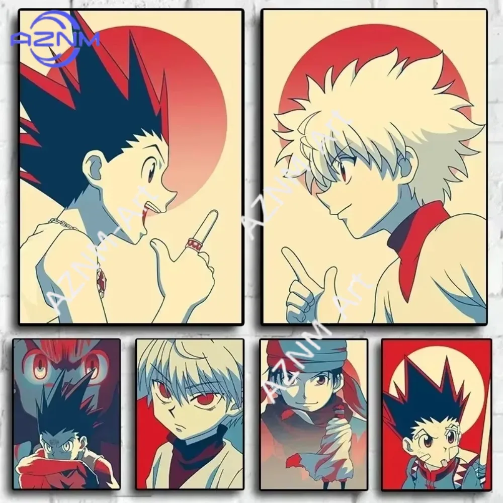 1 Stück Japan Anime Hunter X Hunter Hopestyle Retro Wandkunst Dekoration Heimdekoration für Wohnzimmer Gemälde Leinwand Poster Bild