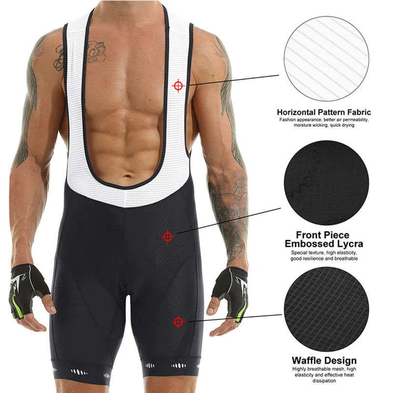 X-TIGER Cycling Bib Shorts With Pocket Bike Tights Lycra Reflective Men Cycling Shorts MTB Shockproof Cushion Bicycle Bib Short