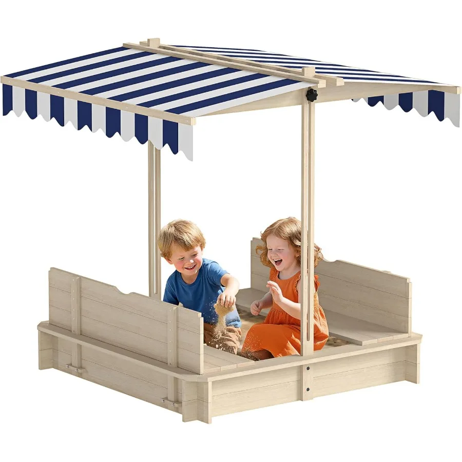 

Деревянный песочница с крышкой, детский песочница с навесом на открытом воздухе, песочница со складными сиденьями и защитой от песка, нижний вкладыш