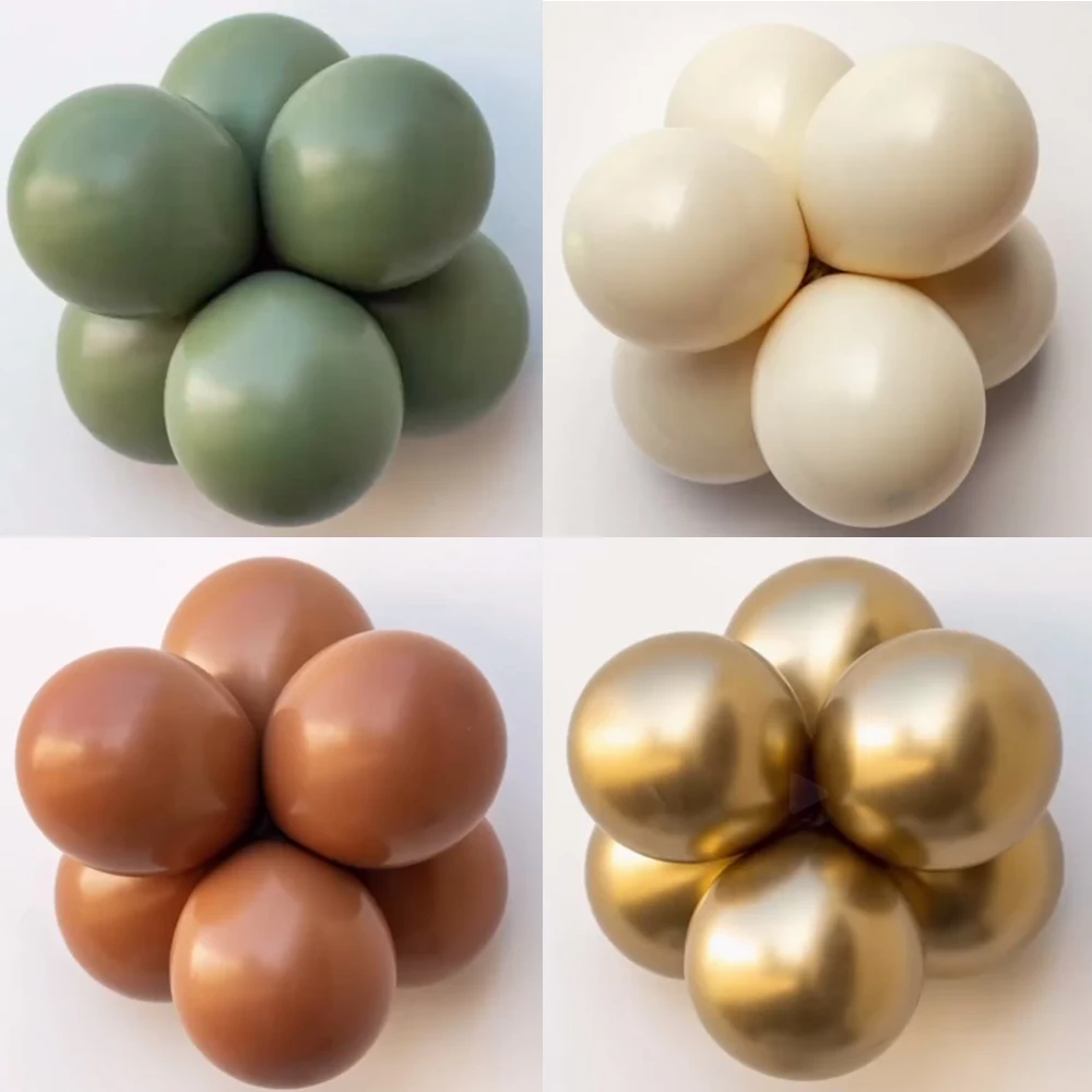 15/20PCS Vintage Khaki Grün Serie Luftballons 10 Zoll Ballon Set für Hochzeitstag Alles Gute zum Geburtstag Party Dekoration Lieferungen