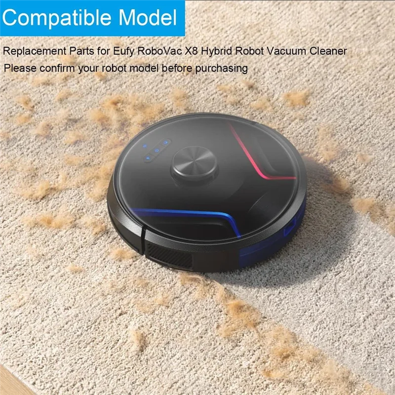 1Set Parti di Ricambio Misura Per Eufy Robovac X8 Hybrid Robot Aspirapolvere Filtri HEPA Spazzola Laterale Mop Panno Parti di Ricambio
