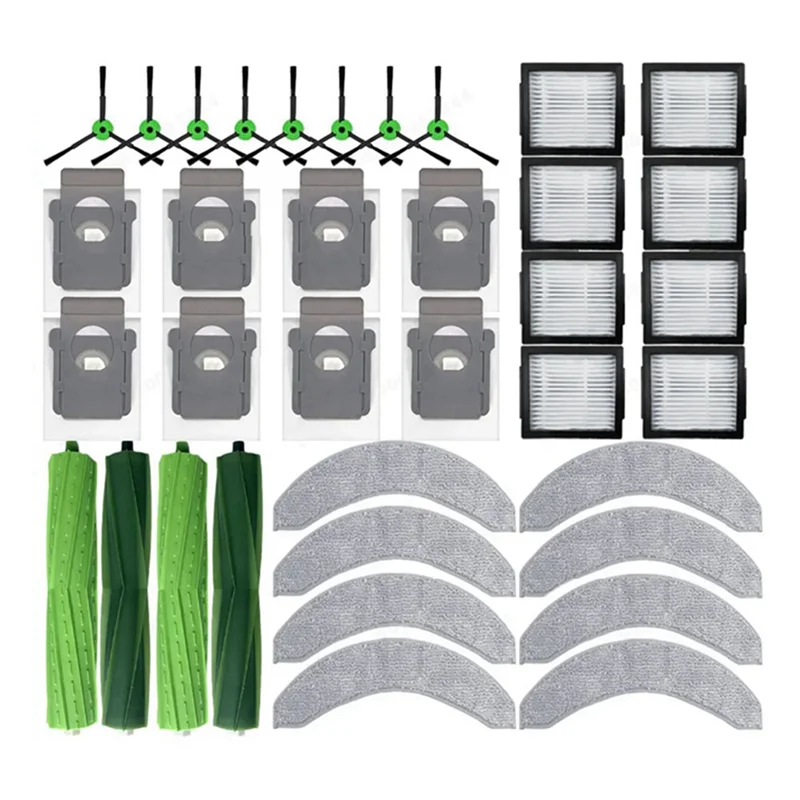

-A90P For Irobot Roomba Combo J7+, J9+ Replacement Spare Parts Accessories Parts Main Side Brush Hepa Filter Mop Cloth Dust Bag