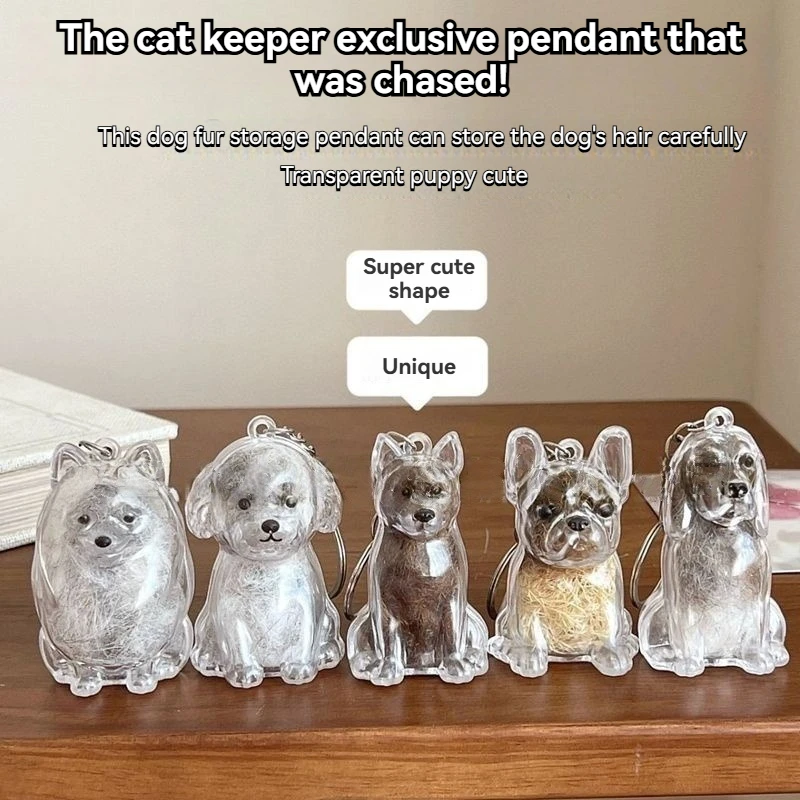 كبيرة الحجم الكلب تخزين الشعر قلادة المفاتيح شفافة الحيوانات الأليفة الفراء تذكار كبسولة DIY بها بنفسك الديكور الهدايا التذكارية لمحبي الحيوانات الأليفة #4