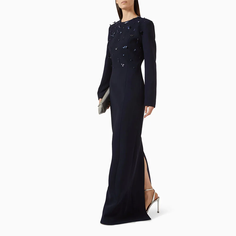 غمد فستان الحفلة الراقصة س الرقبة الديكور مساء اللباس الأكمام الطويلة حزب اللباس الرسمي الطابق طول ثوب السعودية