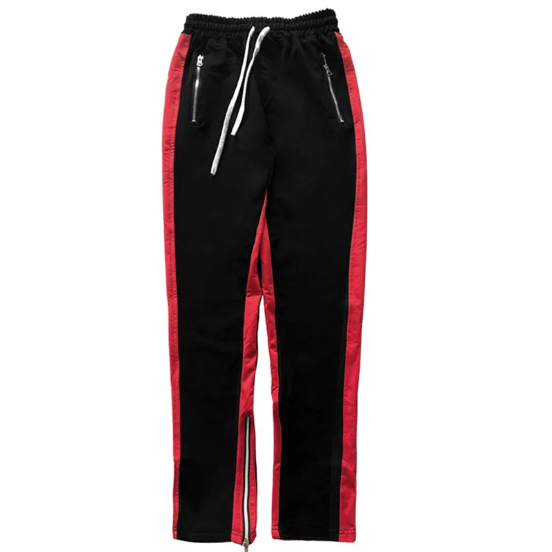 2024 New Summer Men's Slim Fit Mid Waist Pants Casual Sports Pants Zipper Splicing At The Hem Training Pants