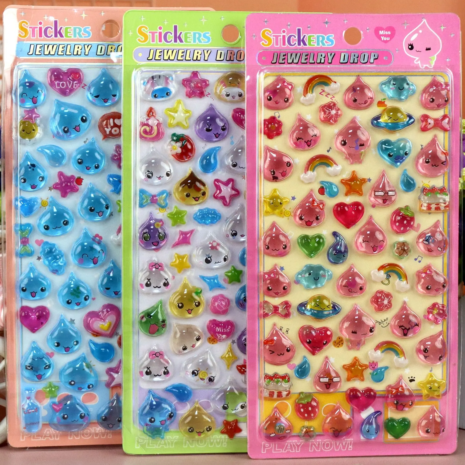 hot-30-pcs-3d-solid-crystal-epoxy-relief-stickers-japanese-style-water-drop-decals-for-kids-decor