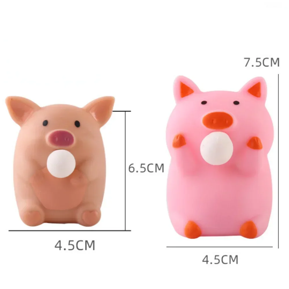 Cartoon TPR Pig Spit Bubbles Pinch Music Vent Toys Squeeze Bubbles Decompression Release Artifact Doll Kid Adult Stress Relief