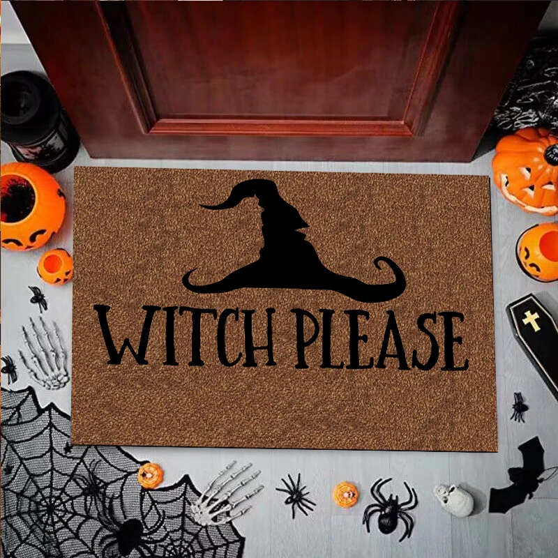 Witch Please Doormat Halloween Outdoor Entrance Indoor Entrance Floor Mat Funny Home Decorative Rug Shoes Door Mat