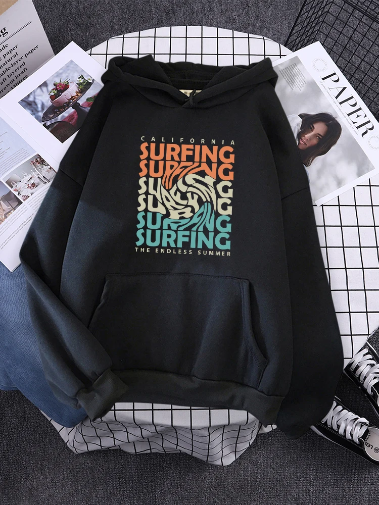 

California Surfling Men Hoody Street Prints Womens Hoodies Simplicity Casual Sweatshirt Crewneck All-Match Female Clothes