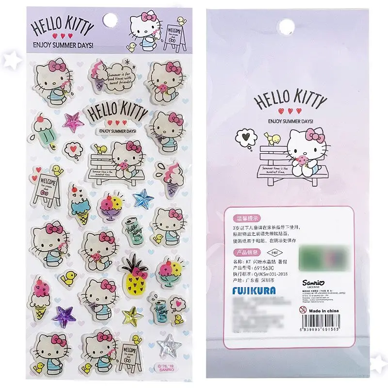 Kawaii sanrio olá kitty adesivos dos desenhos animados ccd desktop mão conta diy material adesivos amigos presentes periféricos criativos