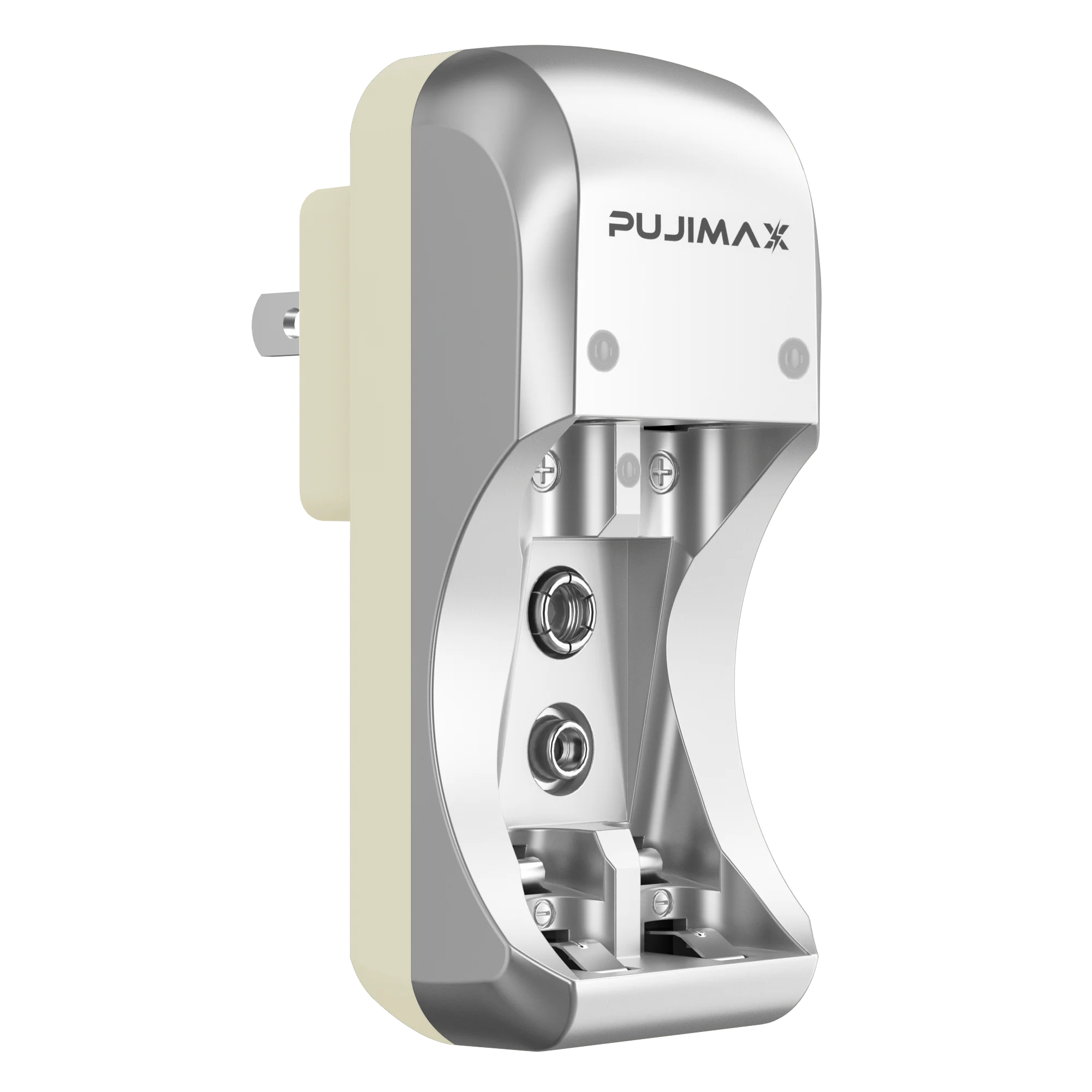 PUJIMAX 2-Slot AA AAA charger Ni-MH Battery Charger Can Charge One or Two AA/AAA NI-MH /Ni-Cd or One 9V rechargeable battery