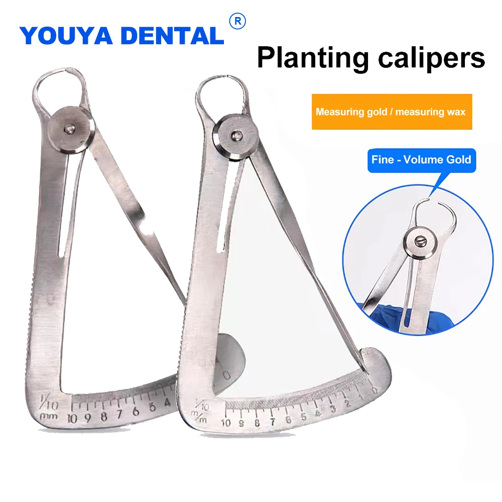 Dental Ruler Metal Wax Gauge Caliper Dentist Tools Dental Autoclavable Triangle Caliper Lab Tool Thickness Measurement Ruler Too