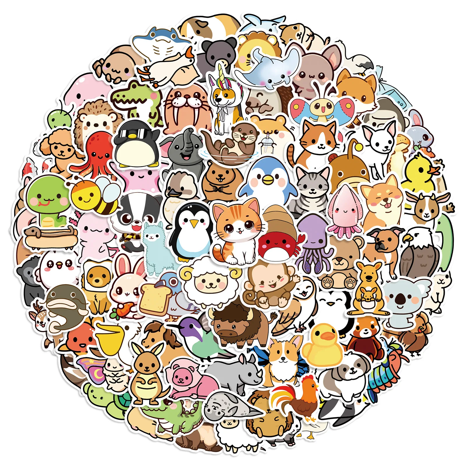 100 pçs bonito animal coleção dos desenhos animados graffiti adesivos diy telefone guitarra notebook mala copo adesivo à prova dwaterproof água crianças brinquedo