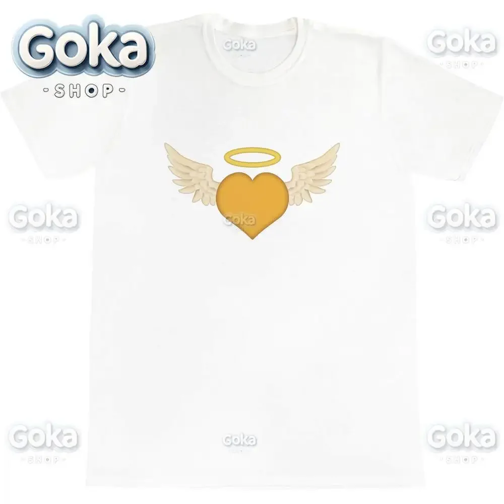 Angel Heart Graphic T Shirts Mens Clothing New in Tops & Tees Cotton Women Printed T-shirt Y2K Clothes Cute Funny Tshirt image 2
