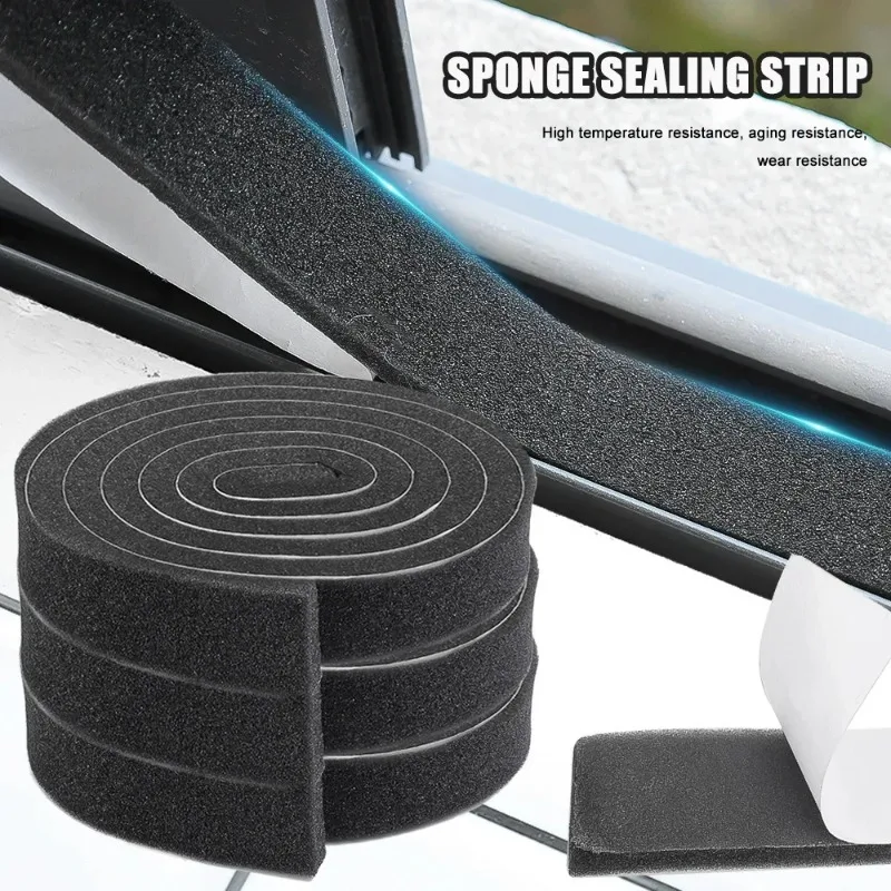 Self-adhesive Window Sealing Strips Foam Windproof Dustproof Door Weather Stripping Sponge Tape Door Seam Sealing Strip