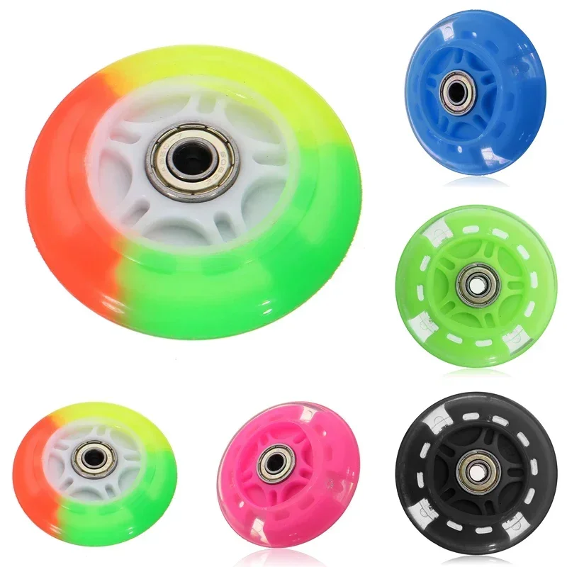 Flash Wheel Mute Wheel bambini Scooter Wheel lampeggiante Lighting Wheel 80MM PU Wheel per bambini Mini Scooter Light Car Toy