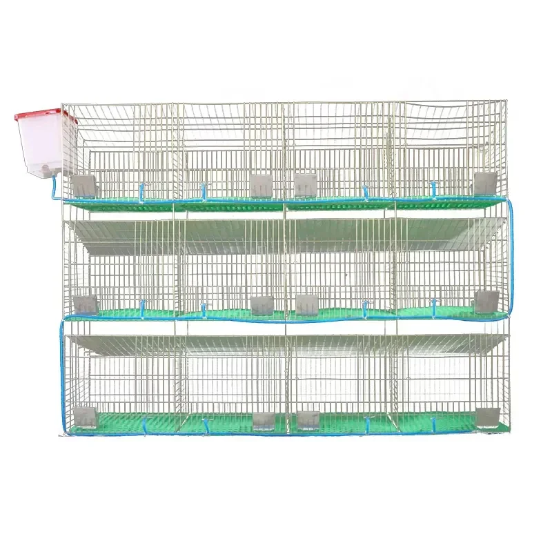 Great farm 12 doors industrial rabbit cages / rabbit cages for sale stackable breeding rabbits commercial 3 tier 12 holes