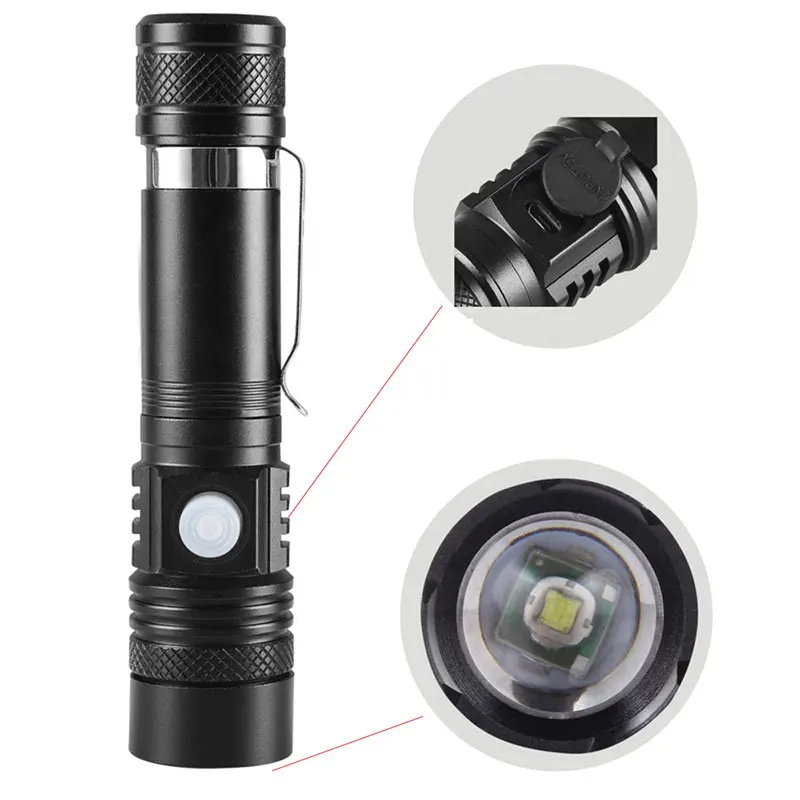 

Battery Operated High Power Hand Pressing Bright Rechargeable Mini Work Light Portable Led Flashlight