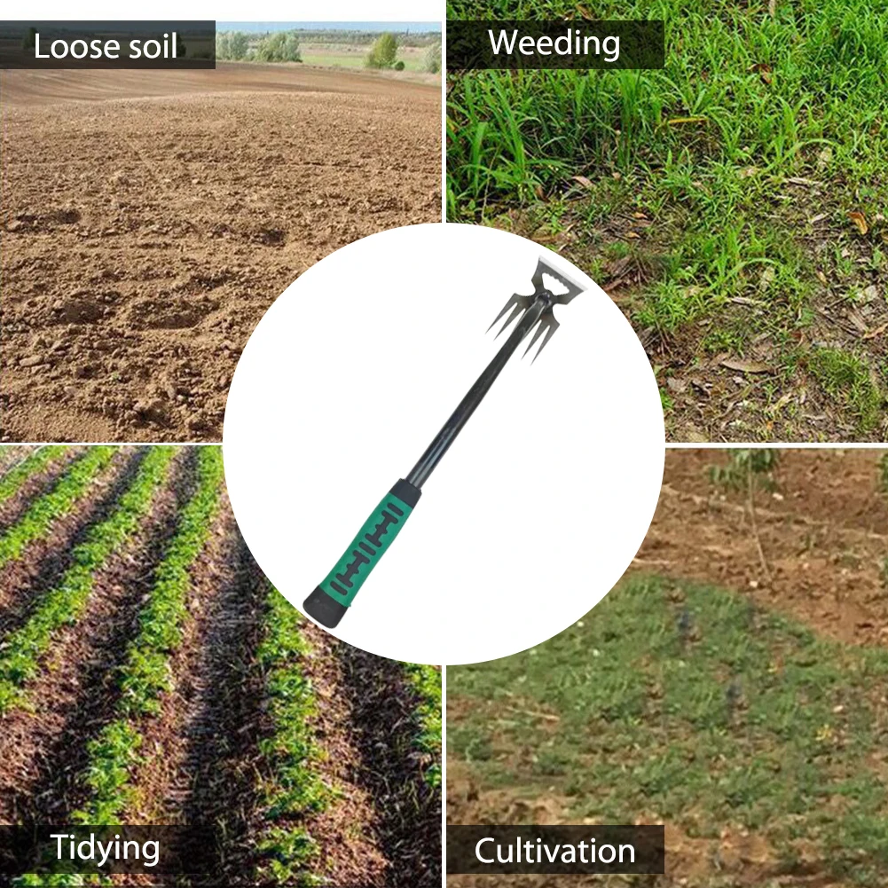 5/6/11Teeth Weed Remover Powerful Weed Puller Shovel Multifunctional Garden Rake Weeding Removal Hoe for Backyard Soil Loosening