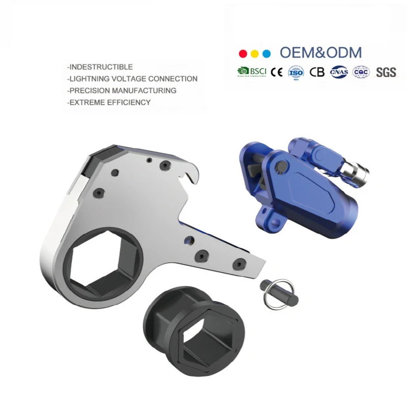 Al-Ti Alloy Material Hexagon Cassette Square Drive Low Profile Hydraulic Torque Wrench Outlet Fast Delivery Hydraulic Tools