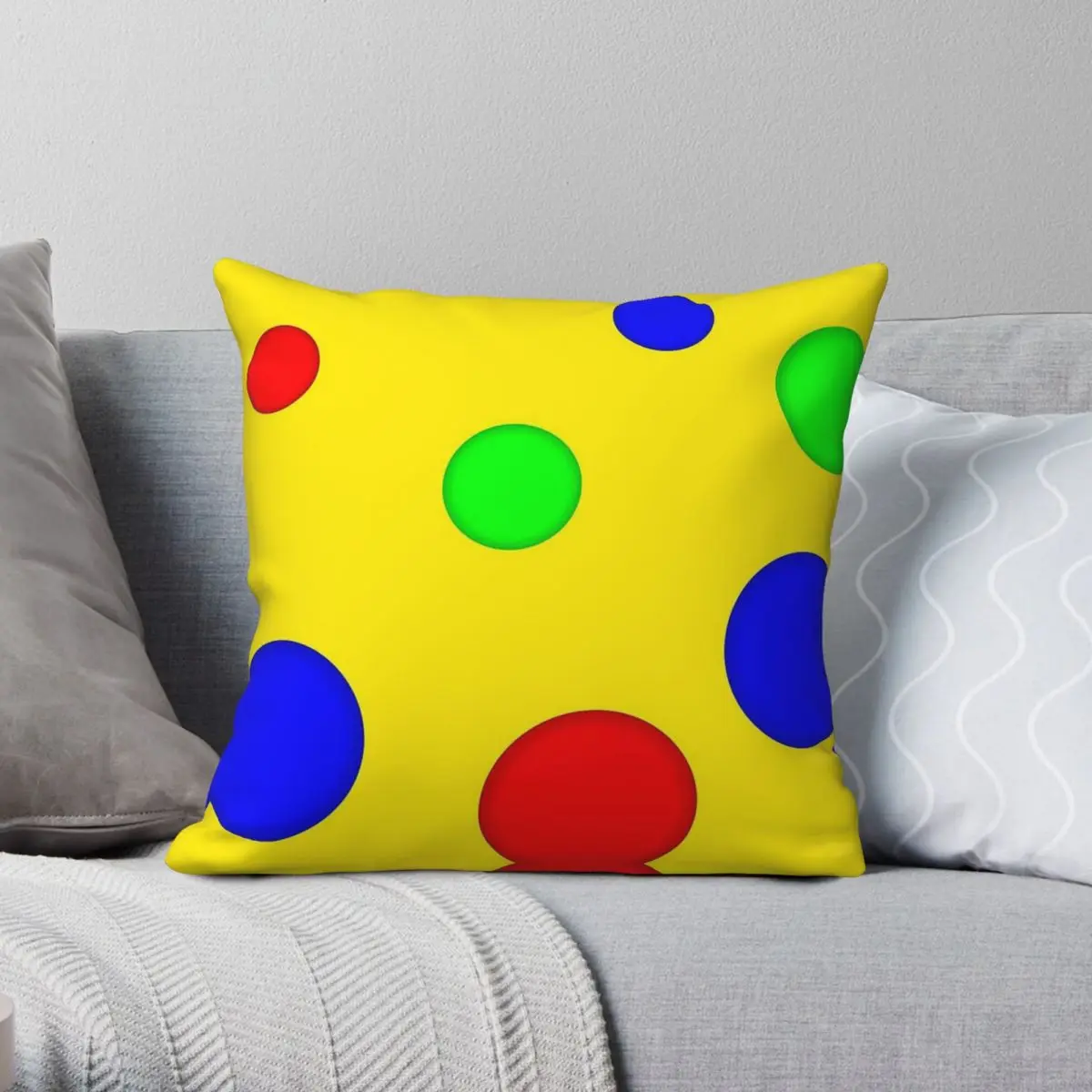 Mr Tumble Spotty Pillowcase Polyester Linen Velvet Creative Zip Decor Home Cushion Cover