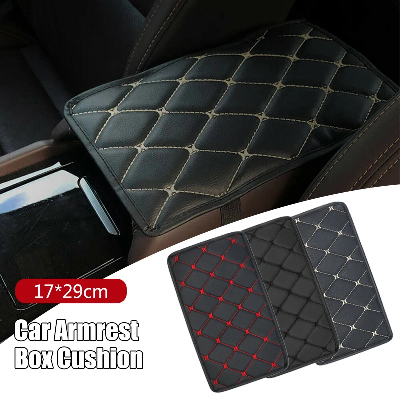 

Universal PU leather Car Armrest Cushion Cover Center Console Box Pad Hand Rest Soft Wear-resistant Protector Mat Interior