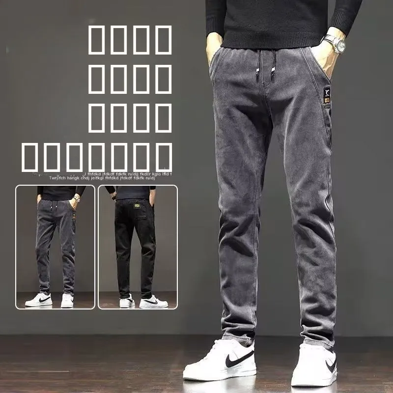

Men's Casual Loose Straight Leg Jeans High Waist Cotton Polyester Blend Winter Collection Trendy Brand Straight Cut Jeans