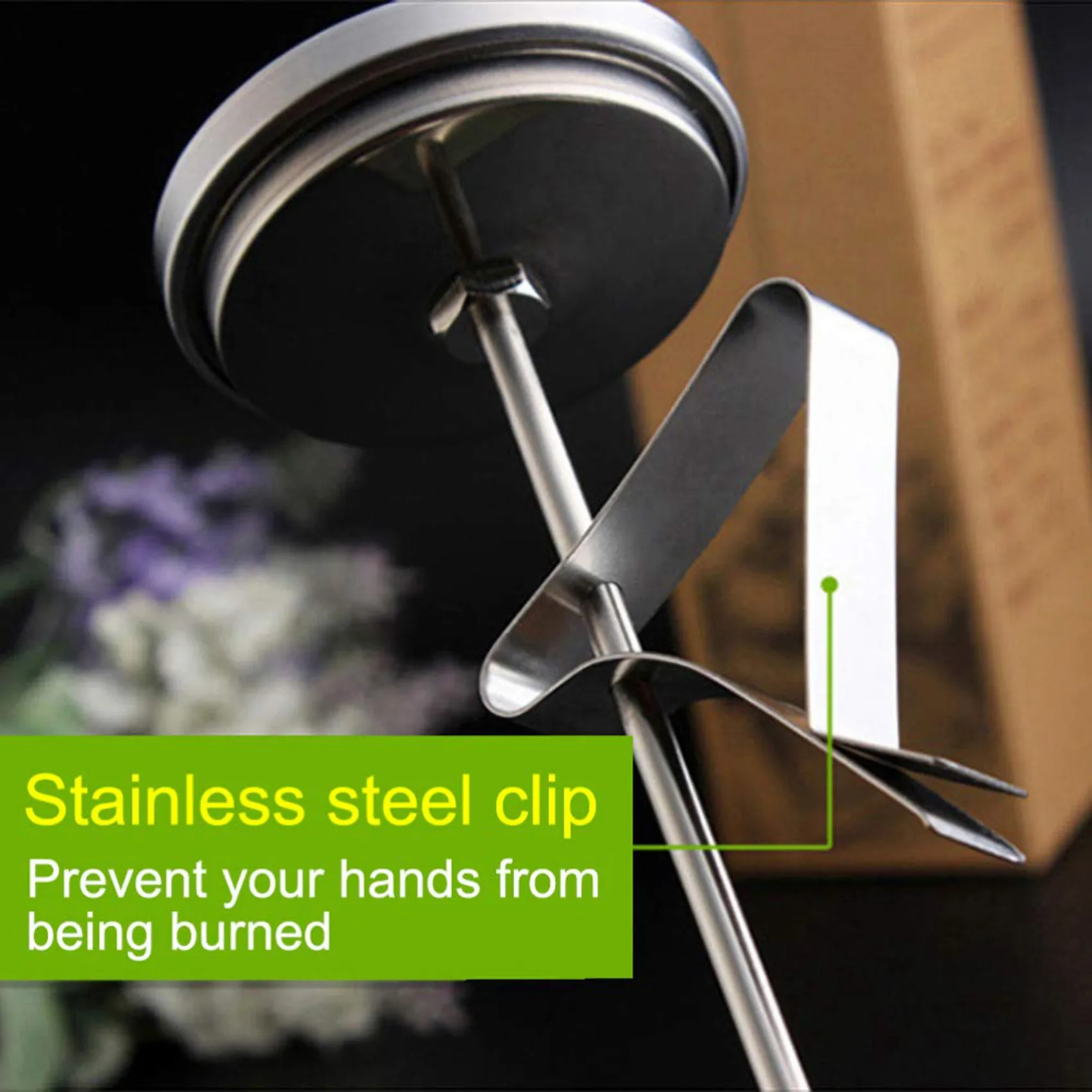 2Pcs 12 Inch Mechanical Meat Thermometer Instant Read, Long Stem, Waterproof, No Battery Required, Stainless Steel New